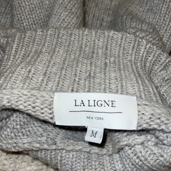 La Ligne New York Kinsley Stripes Wool & Cashmere Turtleneck Sweater - Picture 6 of 12